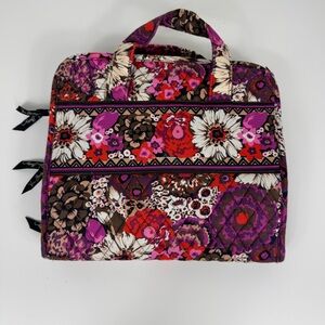 Vera Bradley Purple Pink Red Floral Quilted Cosmetic Case